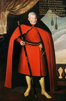 Marschall der Krone Lukas Opalinski mit dem Stab des Grand Marshalls der Krone