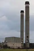 Ansicht des Gasturbinenkraftwerks Ende 2011 von der Stirnseite