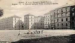 Erzherzog Rudolf Kaserne Krakau (Gebäude 2015 noch existent – Universität) Koordinate: 50°&nbsp;4′&nbsp;18″&nbsp;N, 19°&nbsp;56′&nbsp;36″&nbsp;O50.07166666666719.943333333333