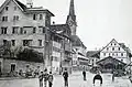 Blick über das Stadthausquai zum Kornhaus, 1880