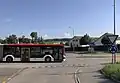 RVBW-Bus im Kreisel Chrüz in Birmenstorf