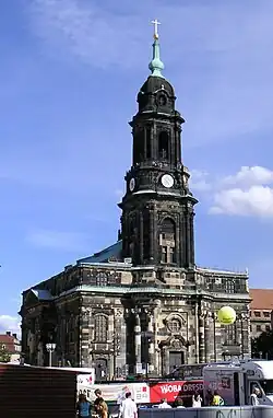 Die Dresdner Kreuzkirche am Altmarkt