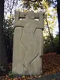 Kreuzweg, an der Josefskapelle in Neuhausen auf den Fildern, 1954: Jesus stirbt am Kreuz, Relief