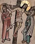 XII. Station: Jesus stirbt am Kreuz.