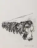 Krieg III, Bleistift auf Karton, 1983