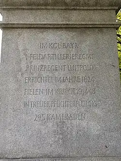 Denkmal mit Verlusten im Ersten Weltkrieg