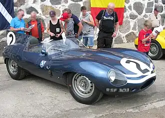 Der Jaguar D-Type mit dem Jack Fairman Elfter beim 1000-km-Rennen von Kristianstad 1957 wurde