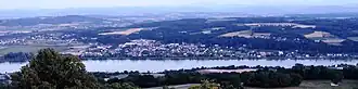 Blick von Maria Taferl auf die Ortsteile Krummnußbaum, Gollingerweg, Annastift und Neustift