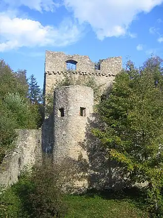 Palas der Burgruine Kürnburg