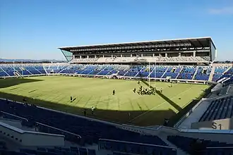 Das Kumagaya-Rugbystadion im Januar 2019