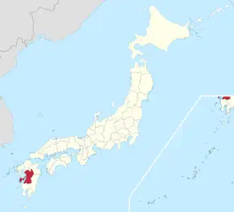 Lage der Präfektur Kumamoto in Japan