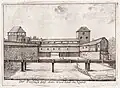 Johann Alexander Böner: Darstellung der Brücke, im Hintergrund der Tratzenzwinger, 1702