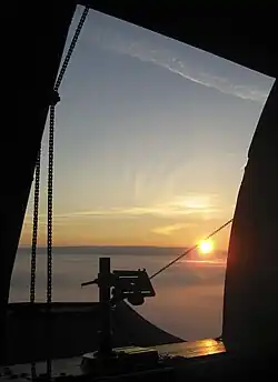 Blick aus der Kuppel auf die untergehende Sonne
