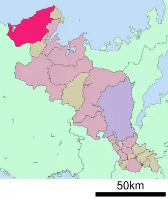 Lage Kyōtangos in der Präfektur