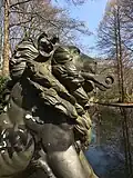 2017: Löwe mit Graffiti auf der Brücke
