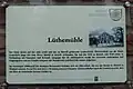Hinweistafel zu Lüthemühle