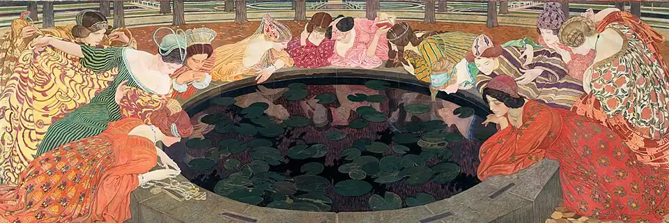 Ernest Biéler: L’eau mystérieuse, deutsch: Das geheimnisvolle Wasser, 1911, Depositum Gottfried Keller-Stiftung, Inventarnummer GKS512[17]