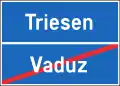 Zeichen 4.28 Ortsende auf Hauptstrassen (Liechtenstein)