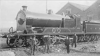 LSWR-Klasse G14 Nr. 456 vor den Eastleigh Works