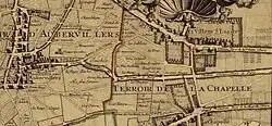 Gebiet von La Villette-Saint-Lazare um 1707