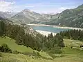 Stausee mit der Pfeilerstaumauer
