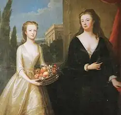 Lady Diana Spencer neben ihrer Großmutter (Gemälde von Maria Verelst, 1744)
