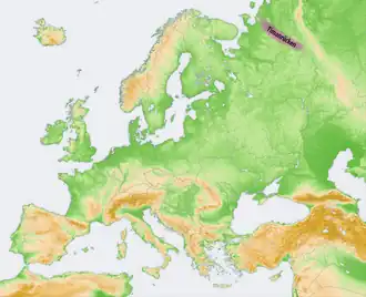 Lage des Timanrückens