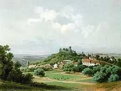 Lähn und die Burg Lehnhaus (19. Jh.)