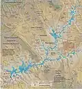 Topografische Karte des Lake Powell