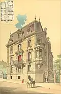 Villa Ostertag-Siegle, Entwurfszeichnung vor 1892