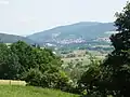 Blick vom Kreisjugendheim und Zeltlager Landenhausen in Richtung des Kurorts Bad Salzschlirf (Landkreis Fulda)