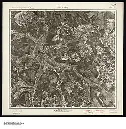 Senkrechtaufnahme von Rippberg und Umgebung, Hansa Luftbild, 1935