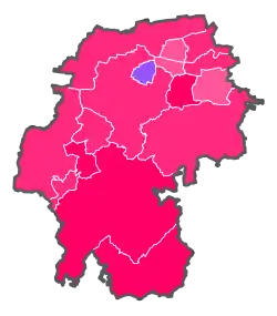 (Relative) Stimmenmehrheit nach Gemeinden im 1. Wahlgang