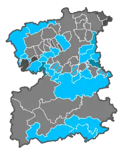 (Relative) Stimmenmehrheit nach Gemeinden im 2. Wahlgang