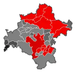 Stimmenmehrheit nach Gemeinden im 1. Wahlgang