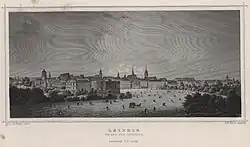 Panorama der Ostseite von Leipzig mit Augustusplatz (1859)