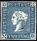 2 Pence der Ausgabe von 1859, der sogenannte „Hundskopf“, Stecher Jules Lapirot
