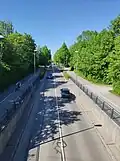 Blick von der Eisenbahnbrücke nach Norden
