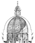 Schematische Schnittzeichnung durch eine Kuppel mit Laterne (Santa Maria Maggiore, Rom)