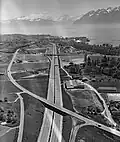 Autobahn und Hauptstrasse bei Chavannes (1965)