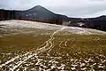 Lausche, vom Plešivec gesehen