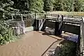 Das Rückhaltebecken an der Lauter in Schönberg