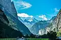 Das Lauterbrunnental vom Talboden aus gesehen
