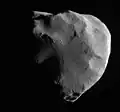 Hemisphäre von Helene, aufgenommen durch Cassini am 18. Juni 2011.