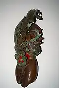 „Lehrsatz“, a² + b² = c², glasierte Handkeramik mit Bronzeguss-Überlauf, ca. 50 cm, 1964