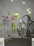 Belvedere innen, 2013. Zustand: Graffiti-Schmierereien.