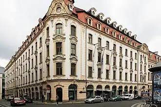 Heutige Situation: Städtisches Kaufhaus in der Universitätsstraße, Ecke Kupfergasse (2015)