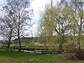 Dorfteich mit Blick auf das Dorf