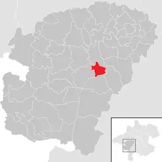 Lage der Gemeinde Lenzing an der Ager im Bezirk Vöcklabruck (anklickbare Karte)