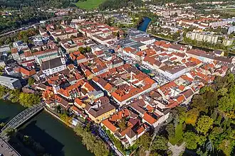 Leobener Innenstadt, in der Murschleife gelegen
